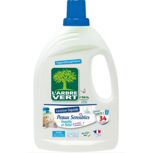 Гипоалергенный гель для стирки L'Arbre Vert для чувствительной кожи, 1.53 л